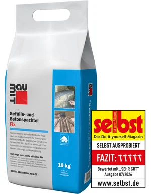 Der Gefälle- und Betonspachtel Fix ist im 10 kg Foliensack erhältlich.