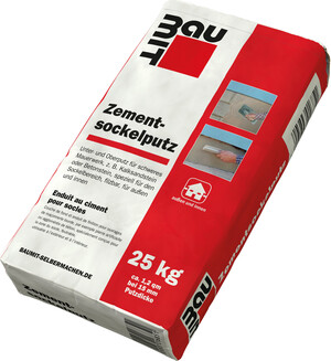 L'enduit au ciment pour socles Baumit est disponible en sac en papier de 25 kg.