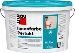 Die Baumit Innenfarbe Perfekt ist im 5 l Eimer in Weiß erhältlich.