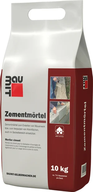 Le mortier de ciment Baumit est disponible en sac en film plastique de 10 kg.