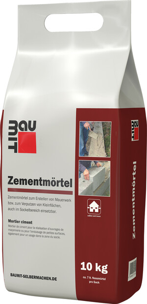 Le mortier de ciment Baumit est disponible en sac en film plastique de 10 kg.