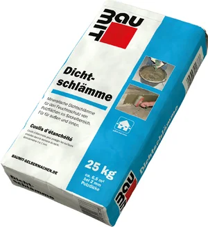 L'enduit d'étanchéité minéral Baumit est disponible en sac en papier de 25 kg.