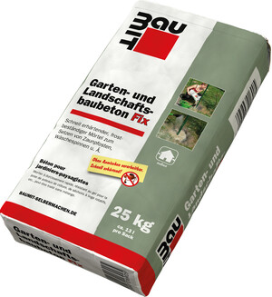 Der Baumit Garten- und Landschaftsbaubeton Fix ist im 25 kg Papiersack erhätllich.