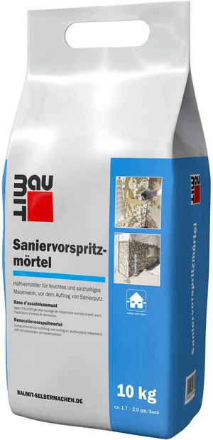 Der Baumit Saniervorspritzmörtel ist im 10 kg Foliensack erhältlich.