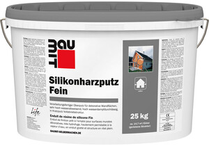 Der Silikonharzputz Fein ist in der Farbe Weiß im 25 kg Eimer erhältlich.