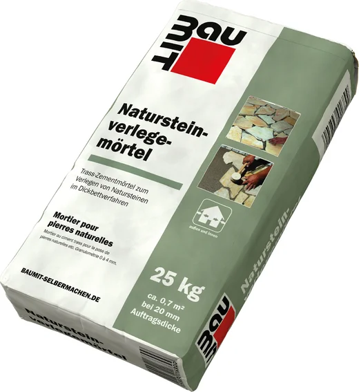 Baumit Natursteinverlegemörtel 25 kg – Ideal für Natursteinbeläge, einfach zu verarbeiten im Dickbettverfahren.
