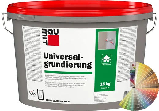 Baumit Universalgrundierung: Vielseitige Haftgrundierung für innen und außen, 15 kg, verbessert Haftung auf sämtlichen Untergründen.