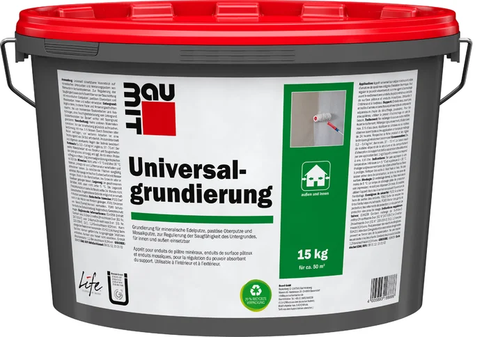 Baumit Universalgrundierung: Vielseitige Haftgrundierung für innen und außen, 15 kg, verbessert Haftung auf sämtlichen Untergründen.