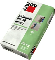 Enduit à la chaux lié au ciment RK 38 pour murs intérieurs, sac de 35 kg, idéal pour les surfaces lisses.