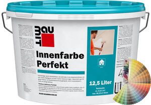 Image du produit : la peinture intérieure Perfekt Baumit en seau de 12,5 litres avec palette de couleurs Baumit.