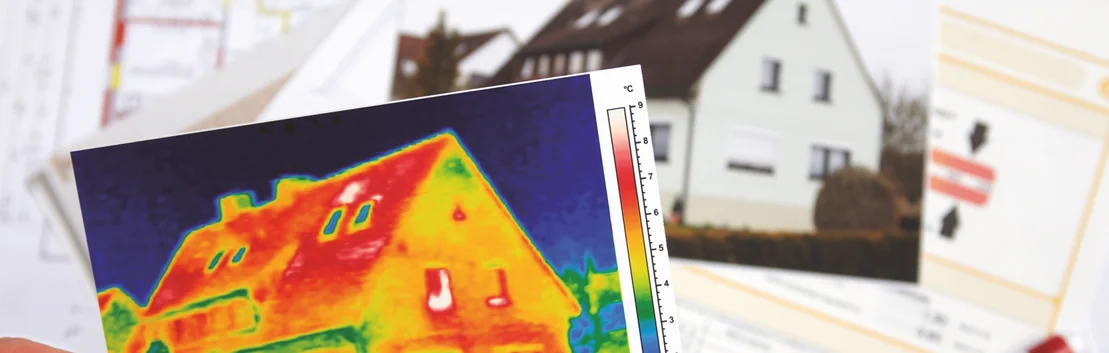 Image thermique d&rsquo;une maison illustrant les potentiels d&rsquo;&eacute;conomies d&rsquo;&eacute;nergie et l&rsquo;isolation optimale pour les projets de bricolage.