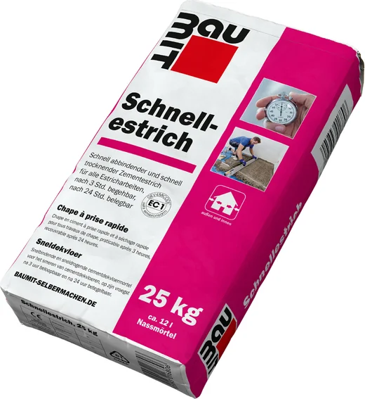 La chape rapide Baumit est disponible en sac en papier de 25 kg.