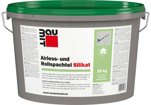 Der Baumit Airless- und Rollspachtel Silikat ist im 20 kg Eimer erh&auml;ltlich.
