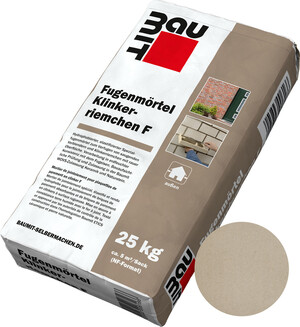 Le mortier de jointoiement pour plaquettes de parement en clinker F est disponible dans la teinte blanc sable en sac papier de 25 kg.