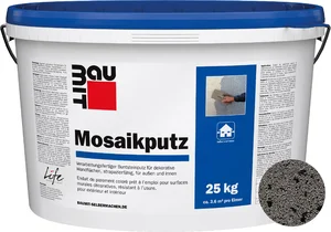 Der Baumit Mosaikputz ist im Farbton M 342 Everest im 25 kg Eimer erhältlich.