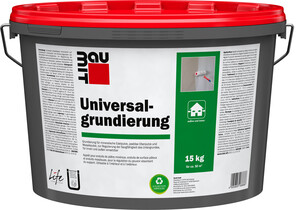 Die Universalgrundierung ist im 15 kg Eimer in der Farbe Weiß erhältlich.