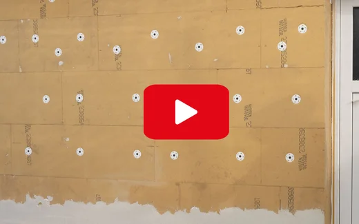 Verarbeitungsvideo zum WDVS mit Holzfaserdämmung richtig dübeln.