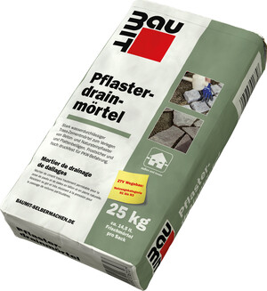 Le mortier de drainage de pavages Baumit est disponible en sac papier de 25 kg.