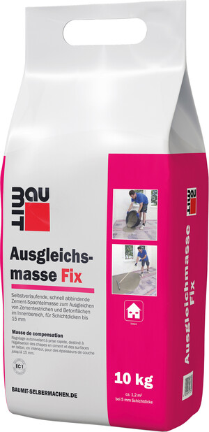 L'enduit de ragréage Fix Baumit est disponible en sac en film plastique de 10 kg.