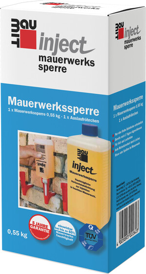 !Die Baumit inject Mauerwerkssperre ist in einer 0,55 kg Kunststoffkartusche erhältlich.!