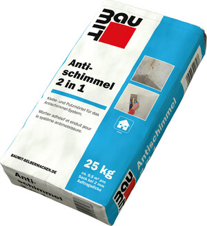 L'enduitanti-moisissure 2 en 1 de Baumit est disponible en sac papier de 25 kg et est éco-certifié.