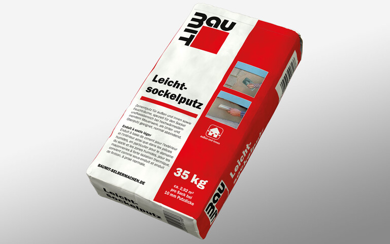 Produktbild vom Baumit Leichtsockelputz im 25 kg Papiersack.