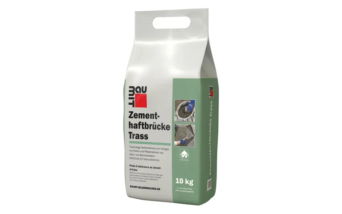 Zementhaftbrücke Trass 10 kg: Optimale Grundierung zur Haftvermittlung auf zementären Untergründen für Heimwerkerprojekte.