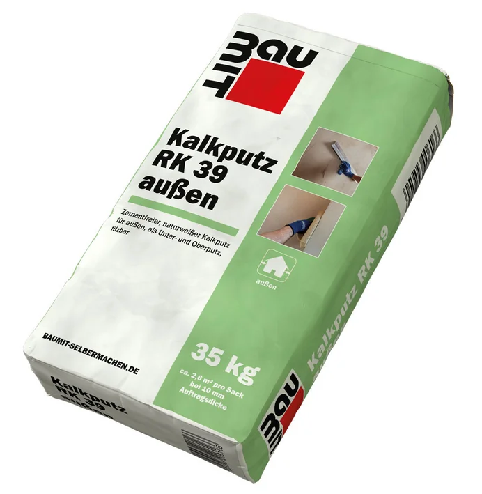 Produktfoto: Baumit Kalkputz RK 39 außen - grüner 25 kg Sack.