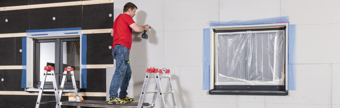 Zementplatte Powerpanel oder Aquapanel au&szlig;en an der Fassade montieren