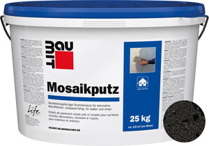 Le crépi mosaïque Baumit est disponible dans la teinte M 344 Vesuvius en seau de 25 kg.