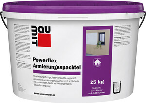 L'enduit d'armature Powerflex Baumit est disponible en seau en plastique de 25 kg.