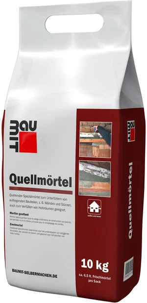 Der Baumit Quellmörtel ist im 10 kg Foliensack erhältlich.