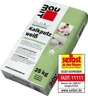 Der Baumit Kalkin Kalkputz weiß ist im 25 kg Papiersack erhältlich.