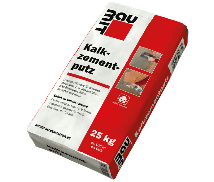 L'enduit chaux-ciment Baumit peut être appliqué avec des machines à enduire professionnelles de PFT, comme la PFT RITMO L plus et la PFT G 4...