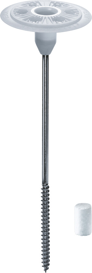 Cheville à visser STR Bois avec bouchon en PSE.