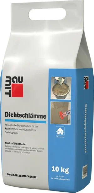 Le badigeon d'étanchéité Baumit est disponible en sac en film plastique de 10 kg.