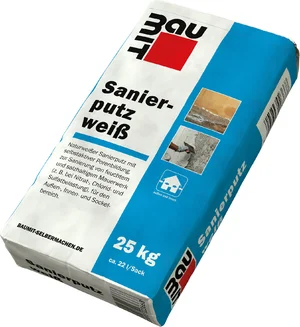 Der Baumit Sanierputz weiß ist im 25 kg Papiersack erhältlich.