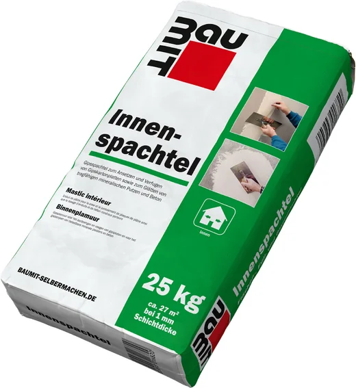 L'enduit de lissage intérieur Baumit est disponible en sac en papier de 25 kg.