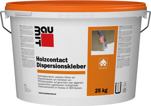 La colle à dispersion Holzcontact Baumit est disponible en seau en plastique de 25 kg.