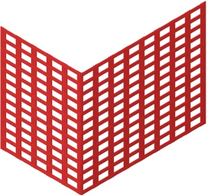 Rote, gewinkelte Putzträgerplatte zur Fassadensanierung und optimalen Putzhaftung. Ideal für Heimwerkerprojekte.