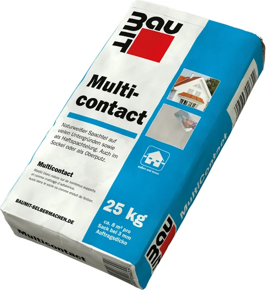 Baumit MultiContact 25 kg: Allround-Spachtel für Untergründe innen und außen, ideal für Sanierung und Eigenbauprojekte.