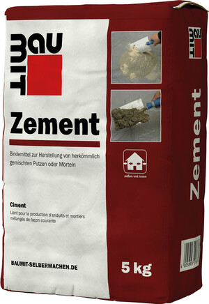 Le ciment Baumit est disponible en sac en papier de 5 kg.