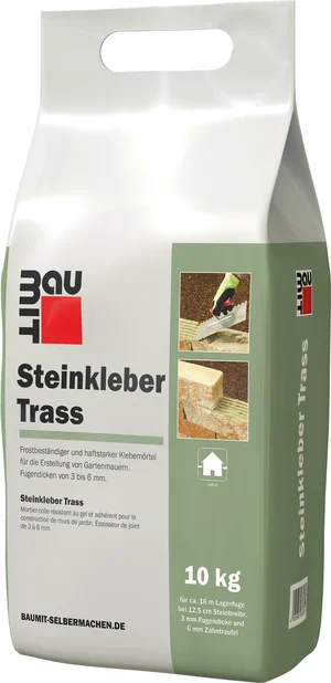 !Der Baumit Steinkleber Trass ist im 10 kg Foliensack erhältlich.!