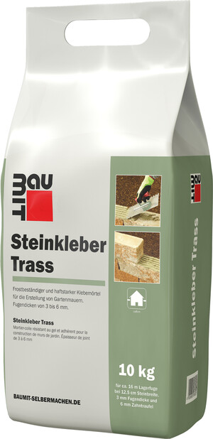 !Der Baumit Steinkleber Trass ist im 10 kg Foliensack erhältlich.!