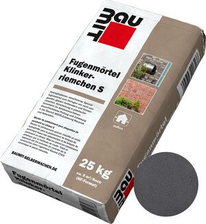 Le mortier de jointoiement pour plaquettes de parement en clinker S est disponible en sac papier de 25 kg dans la teinte anthracite.